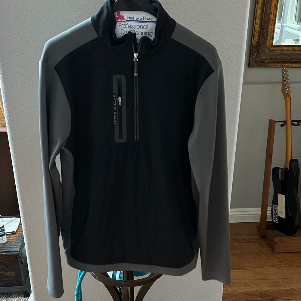 Peter Millar Black and Gray Lightweight Jacket